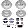 1998 Mercedes Benz SLK230 - Front and Rear Brake Disc and Pad Kit, Geomet Coated, Plain Surface, 5 Lugs, 278 mm, Semi-metallic, Models with 1 Pin Rear Calipers, 2.3L 4Cyl, Euro-Stop