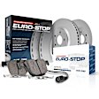 ESK4625 Rear Brake Disc and Pad Kit, Geomet Coated, Plain Surface, 5 Lugs, 301.8 mm, Semi-metallic, Euro-Stop