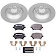 ESK4625 Rear Brake Disc and Pad Kit, Geomet Coated, Plain Surface, 5 Lugs, 301.8 mm, Semi-metallic, Euro-Stop