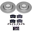 ESK4847 Rear Brake Disc and Pad Kit, Geomet Coated, Plain Surface, 5 Lugs, 269 mm, Semi-metallic, Euro-Stop