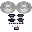 ESK5667 Rear Brake Disc and Pad Kit, Geomet Coated, Plain Surface, 5 Lugs, 272 mm, Semi-metallic, Euro-Stop