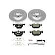 ESK5729 Rear Brake Disc and Pad Kit, Geomet Coated, Plain Surface, 5 Lugs, 319.8 mm, Semi-metallic, Euro-Stop