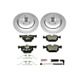 ESK5738 Rear Brake Disc and Pad Kit, Geomet Coated, Plain Surface, 5 Lugs, 320 mm, Semi-metallic, Euro-Stop