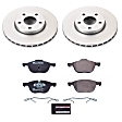 ESK5976 Front Brake Disc and Pad Kit, Plain Surface, 5 Lugs, Semi-Metallic, Euro-Stop