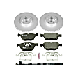 ESK6061 Front Brake Disc and Pad Kit, Geomet Coated, Plain Surface, 5 Lugs, 348 mm, Semi-metallic, Euro-Stop