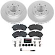 ESK6234 Front Brake Disc and Pad Kit, Geomet Coated, Plain Surface, 6 Lugs, 300 mm, Semi-metallic, Euro-Stop