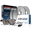 ESK6672 Rear Brake Disc and Pad Kit, Plain Surface, 5 Lugs, 344.9 mm, Semi-metallic, Euro-Stop