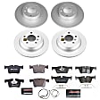 ESK6925 Front and Rear Brake Disc and Pad Kit, Plain Surface, 5 Lugs, 300 mm, Semi-metallic, Euro-Stop