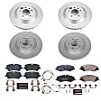 ESK7260 Front and Rear Brake Disc and Pad Kit, Plain Surface, 5 Lugs, 350 mm, Semi-metallic, Euro-Stop