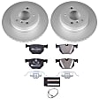ESK7429 Rear Brake Disc and Pad Kit, Geomet Coated, Plain Surface, 5 Lugs, 319.8 mm, Semi-metallic, Euro-Stop