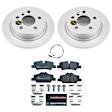 2019 Mini Cooper - Rear Brake Disc and Pad Kit, Plain Surface, 5 Lugs, 259 mm, Semi-metallic, 1.5L 3Cyl, Euro-Stop