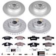 ESK7830 Front and Rear Brake Disc and Pad Kit, Geomet Coated, Cross-Drilled, 5 Lugs, 300 mm, Semi-metallic, Euro-Stop