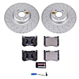 ESK7852 Front Brake Disc and Pad Kit, Cross-Drilled, 5 Lugs, 370 mm, Semi-metallic, Euro-Stop