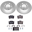 ESK847 Rear Brake Disc and Pad Kit, Geomet Coated, Plain Surface, 5 Lugs, 232 mm, Semi-metallic, Euro-Stop