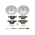 ESK879 Front Brake Disc and Pad Kit, Geomet Coated, Plain Surface, 5 Lugs, 331.6 mm, Semi-metallic, Euro-Stop