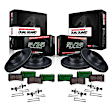 EVK6797 Front and Rear Brake Disc and Pad Kit, Plain Surface, 5 Lugs, Carbon Fiber Ceramic