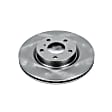 JBR1105 Front, Driver or Passenger Side Brake Disc, Natural Finish, Plain Surface, Vented, 5 Lugs, 3.5L, 6Cyl, Autospecialty By Powerstop