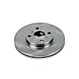 JBR1110 Front, Driver or Passenger Side Brake Disc, Natural Finish, Plain Surface, Vented, 4 Lugs, 1.5L, 4Cyl, Autospecialty By Powerstop