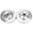 JBR1115XPR Front Brake Disc, Silver zinc-plated, Cross-drilled and Slotted, Vented, 5 Lugs, 299.72 mm, Evolution Drilled & Slotted Series
