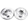 JBR1121XPR Front Brake Disc, Silver zinc-plated, Cross-drilled and Slotted, Vented, 6 Lugs, 319.02 mm, Evolution Drilled & Slotted Series