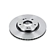 JBR1136 Front, Driver or Passenger Side Brake Disc, Natural Finish, Plain Surface, Vented, 5 Lugs, Autospecialty By Powerstop