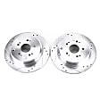 JBR1158XPR Rear Brake Disc, Silver zinc-plated, Cross-drilled and Slotted, Solid, 5 Lugs, 304.29 mm, Evolution Drilled & Slotted Series