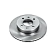 JBR1160 Front, Driver or Passenger Side Brake Disc, Natural Finish, Plain Surface, Vented, 4 Lugs, Autospecialty By Powerstop