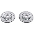 JBR1197XPR Front Brake Disc, Silver zinc-plated, Cross-drilled and Slotted, Vented, 5 Lugs, 295.91 mm, 2.5L, 4Cyl, Evolution Drilled & Slotted Series