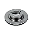 JBR1309 Front, Driver or Passenger Side Brake Disc, Natural Finish, Plain Surface, Vented, 5 Lugs, Autospecialty By Powerstop