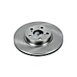JBR1311 Front, Driver or Passenger Side Brake Disc, Plain Surface, Vented, 5 Lugs,, Autospecialty By Powerstop