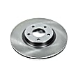 JBR1315 Front, Driver or Passenger Side Brake Disc, Natural Finish, Plain Surface, Vented, 5 Lugs, 2.3L, 4Cyl, Autospecialty By Powerstop