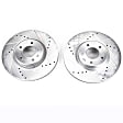2010 Mazda 3 - Front Brake Disc, Silver zinc-plated, Cross-drilled and Slotted, Vented, 5 Lugs, 320.04 mm, 2.3L 4Cyl, Evolution Drilled & Slotted Series