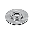 JBR1324 Front, Driver or Passenger Side Brake Disc, Plain Surface, Vented, 5 Lugs,, Autospecialty By Powerstop