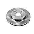 JBR1539 Front, Driver or Passenger Side Brake Disc, Natural Finish, Plain Surface, Vented, 4 Lugs, 1.6L, 4Cyl, Autospecialty By Powerstop
