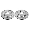 JBR1555XPR Front Brake Disc, Silver zinc-plated, Cross-drilled and Slotted, Vented, 5 Lugs, FWD, 2.4L, 4Cyl, Evolution Drilled & Slotted Series
