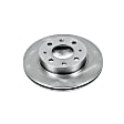 JBR155 Front, Driver or Passenger Side Brake Disc, Natural Finish, Plain Surface, Vented, 4 Lugs, Autospecialty By Powerstop