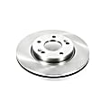 JBR1564 Front, Driver or Passenger Side Brake Disc, Natural Finish, Plain Surface, Vented, 5 Lugs, Autospecialty By Powerstop