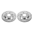 JBR1591XPR Front Brake Disc, Silver zinc-plated, Cross-drilled and Slotted, Vented, 5 Lugs, 1.8L, 4Cyl, Evolution Drilled & Slotted Series