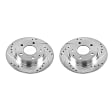 2020 Mazda 3 - Rear Brake Disc, Silver zinc-plated, Cross-drilled and Slotted, Solid, 5 Lugs, 265 mm, 2.5L 4Cyl, Evolution Drilled & Slotted Series