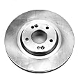 JBR1706 Front, Driver or Passenger Side Brake Disc, Natural Finish, Plain Surface, Vented, 5 Lugs, Autospecialty By Powerstop