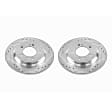 JBR1712XPR Rear Brake Disc, Silver zinc-plated, Cross-drilled and Slotted, Solid, 5 Lugs, Evolution Drilled & Slotted Series