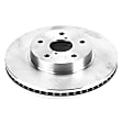 JBR1717 Front, Driver or Passenger Side Brake Disc, Natural Finish, Plain Surface, Vented, 5 Lugs, 2.5L, 4Cyl, Autospecialty By Powerstop