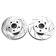 JBR1744XPR Front Drilled, Slotted and Zinc Plated Brake Rotors