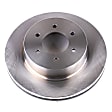 JBR1754 Front, Driver or Passenger Side Brake Disc, Natural Finish, Plain Surface, Vented, 6 Lugs, Autospecialty By Powerstop