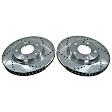 JBR1799XPR Front Brake Disc, Cross-drilled and Slotted, Vented, 5 Lugs, Evolution Drilled & Slotted Series