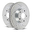 JBR1908XPR Front Brake Disc, Silver zinc-plated, Cross-drilled and Slotted, Vented, 5 Lugs, 304.8 mm, Evolution Drilled & Slotted Series