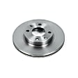 JBR304 Front, Driver or Passenger Side Brake Disc, Natural Finish, Plain Surface, Vented, 4 Lugs, Autospecialty By Powerstop