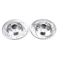 JBR304XPR Front Brake Disc, Silver zinc-plated, Cross-drilled and Slotted, Vented, 4 Lugs, 242.06 mm, Evolution Drilled & Slotted Series