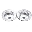 JBR522XPR Front Brake Disc, Cross-drilled and Slotted, Vented, 4 Lugs, 261.87 mm,, Evolution Drilled & Slotted Series