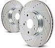 JBR575XPR Rear Brake Disc, Silver zinc-plated, Cross-drilled and Slotted, Vented, 5 Lugs, 284.48 mm, Evolution Drilled & Slotted Series